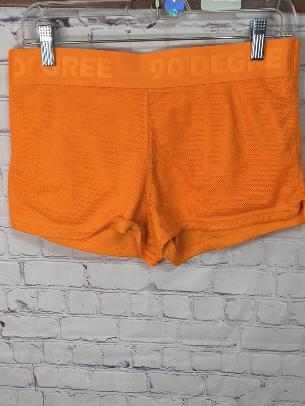 90 Degree Reflex Women's Orange Athletic Mesh Shorts With Back Pocket Size M AU